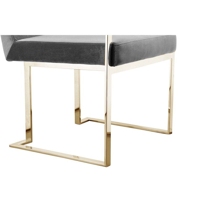 Pangea Home Gold Dexter Armchairs Velvet Gray