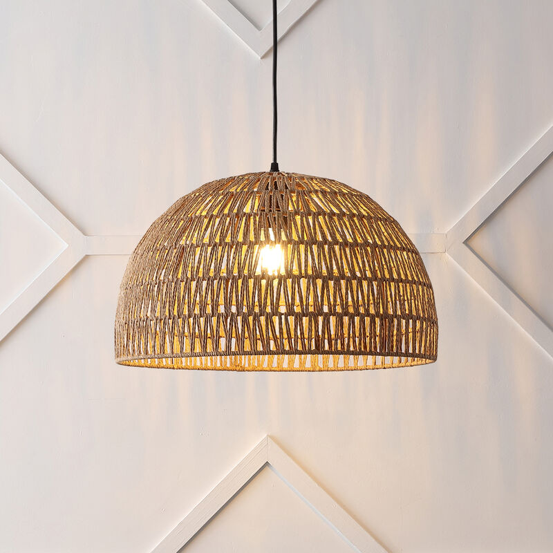 Campana 1-Light Bohemian Modern Woven Rope/Iron LED Pendant