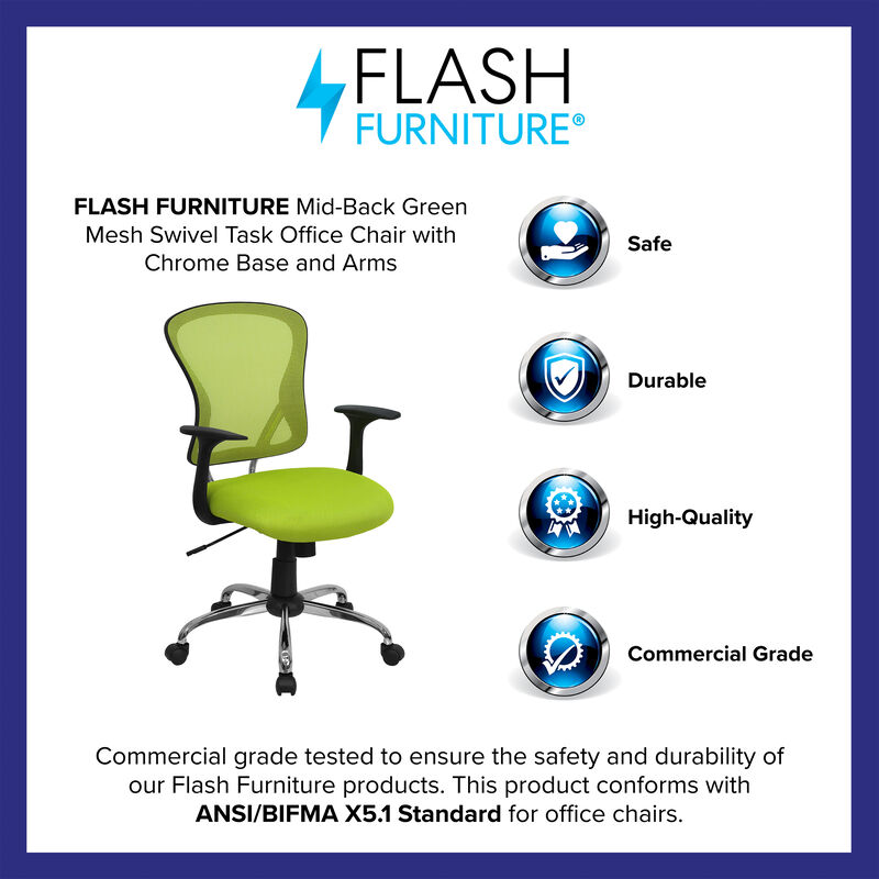 Alfred Mid-Back Dark Gray Mesh Swivel Task Office Chair with Chrome Base and Arms image number 3