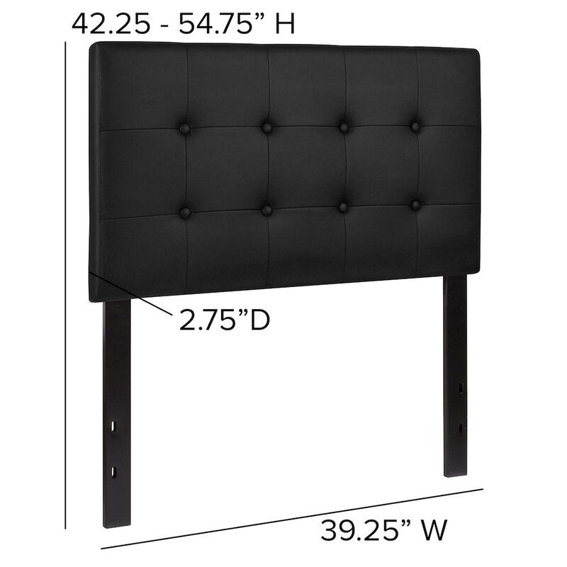 Flash Furniture Tufted Upholstered Twin Size Headboard in Black Vinyl image number 3