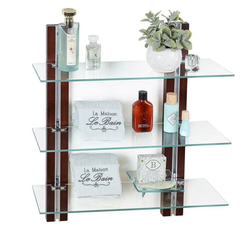 Old Bavaria Three Tier Adjustable Shelves on Wooden Bars