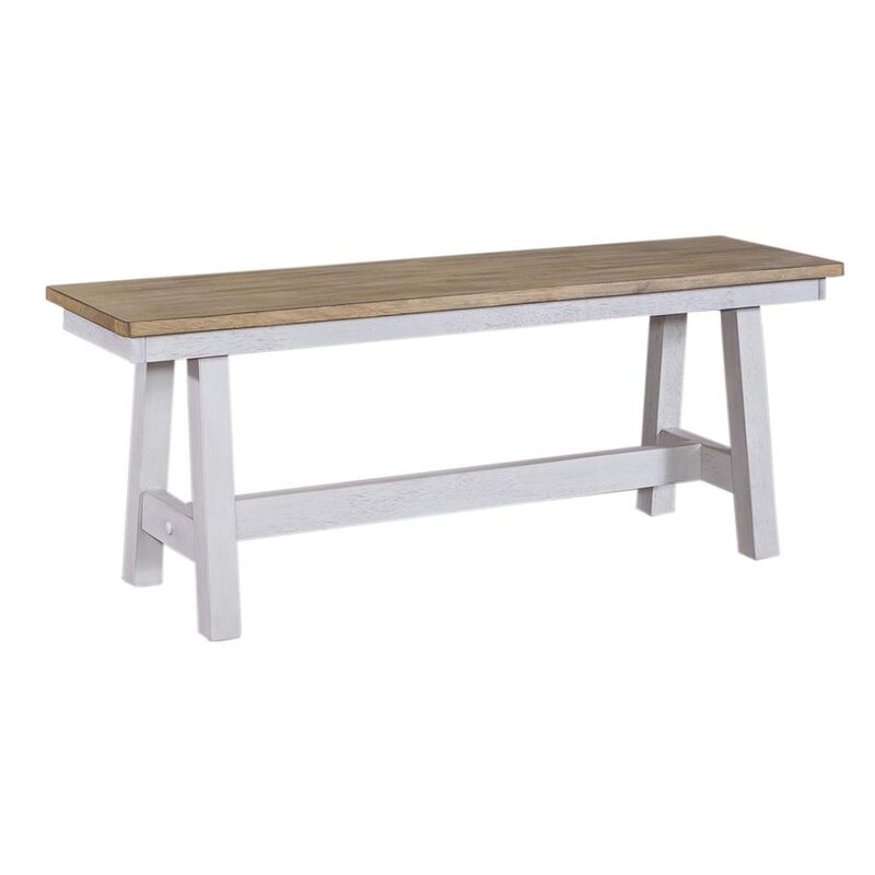 Liberty Furniture Lindsey Farm Backless Bench (RTA) in Weathered White image number 0