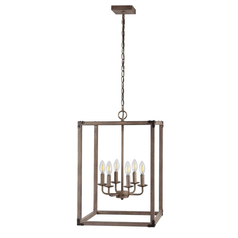 Magnolia 6-Light Adjustable Iron Rustic Farmhouse LED Pendant