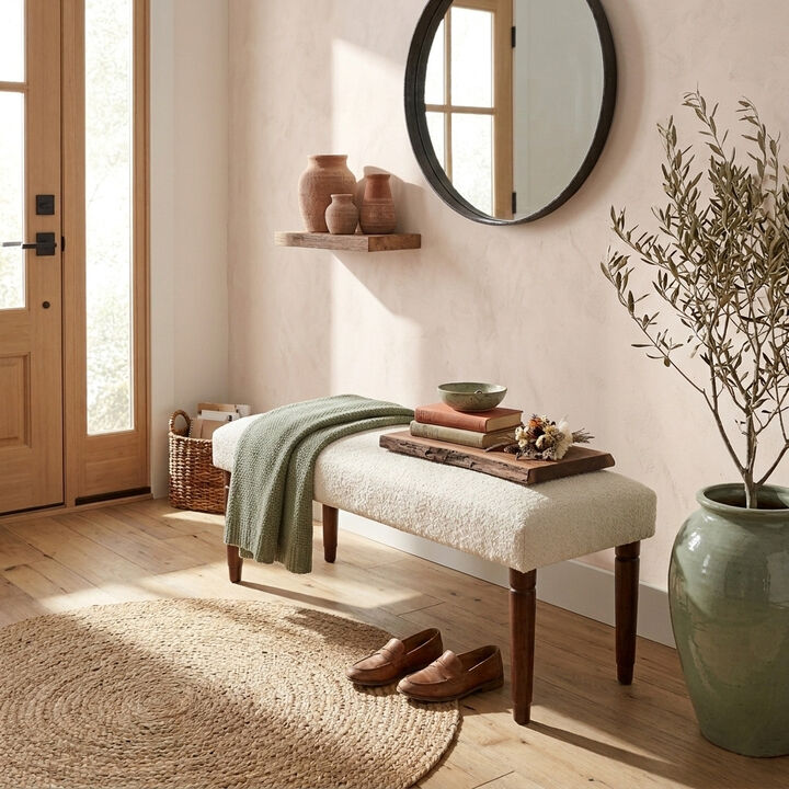 Genevieve Boucle Upholstered Accent Bench