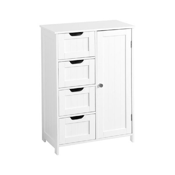 Tall Bathroom Cabinet with Drawers and Adjustable Shelves