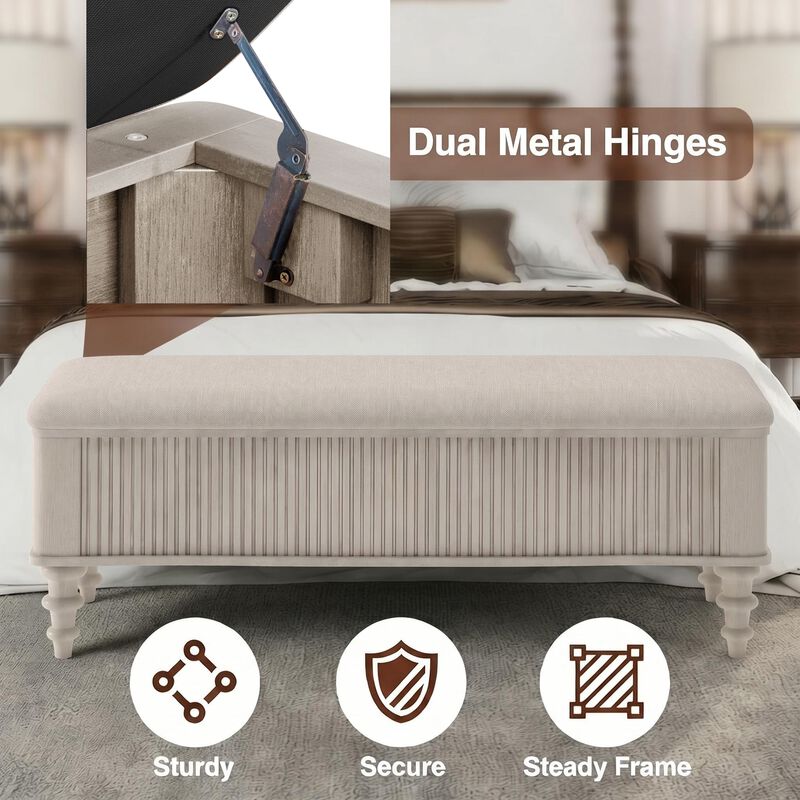 Frigob Storage Ottoman Bench image number 3