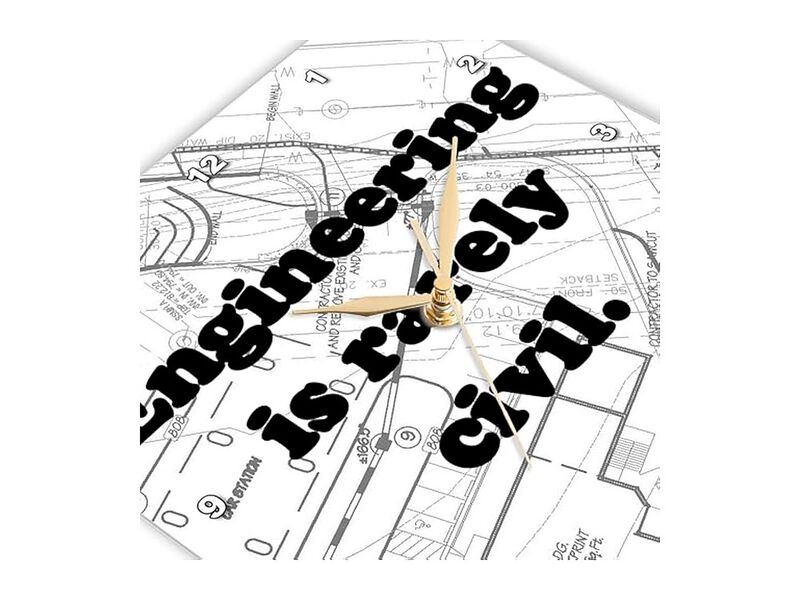 Engineering Rarely Civil Funny Quotes Wall Clock 10 Inch Silent Home Decor image number 3
