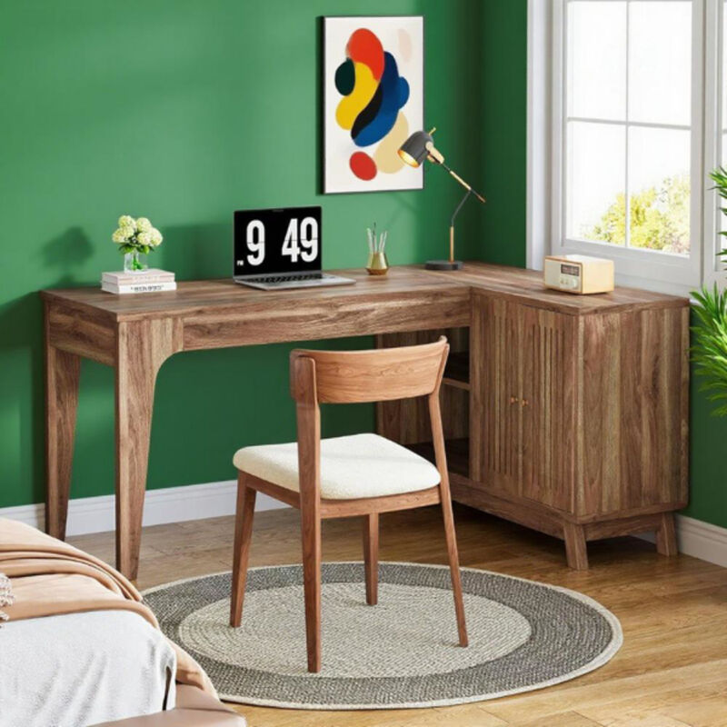 Compact Office Desk with Storage for Small Spaces or Home Office