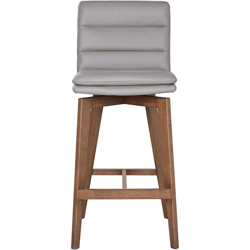 Porter Designs Castor Genuine Leather Bar Chair, Gray image number 4