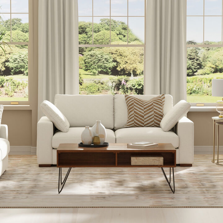 Charlie 78-inch Sofa in Tightly Woven Performance Fabric