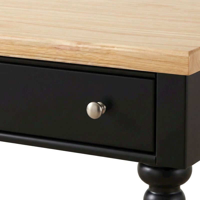 Solid Rubberwood Kitchen Island with Open-Shelf Storage Cart, Cream image number 6