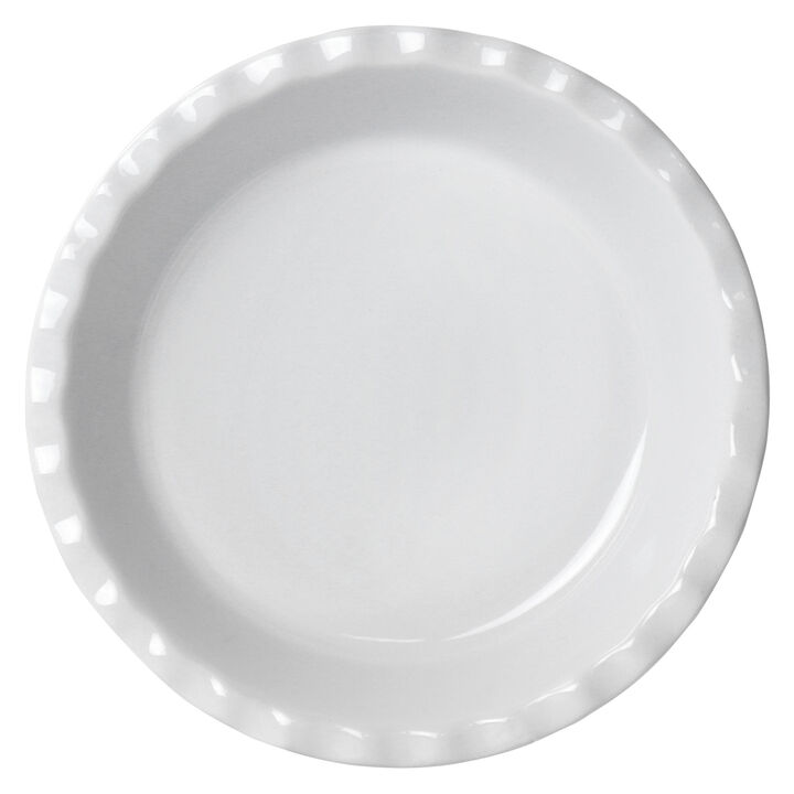 Martha Stewart Stoneware 9 Inch Pie Pan in White
