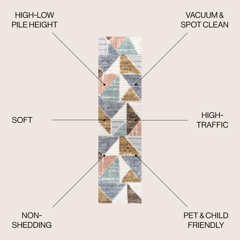 Aileen Geometric Scandi Colorblock Carved Area Rug