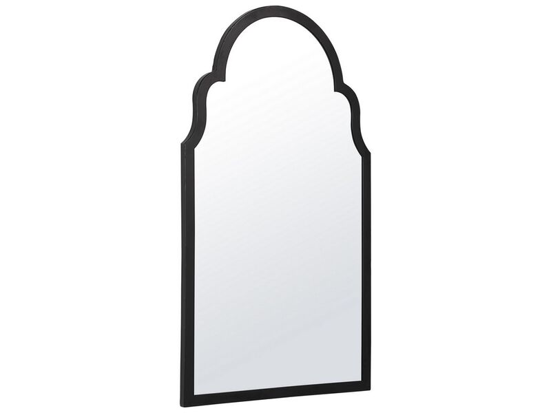 Sleek Elongated Quatrefoil Frame Mirror, Black - Benzara