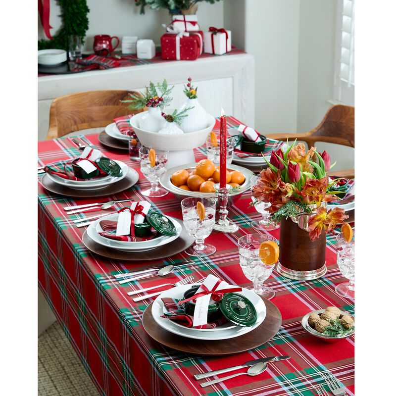 Linen Tablecloth - Madras Holiday Plaid image number 2