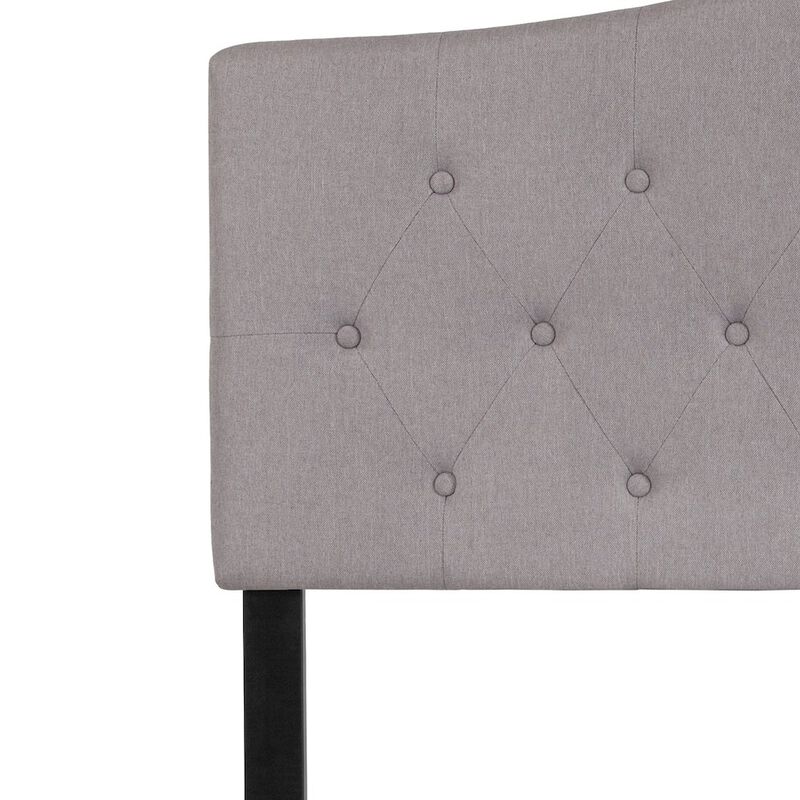 Flash Furniture Tufted Upholstered Full Size Headboard in Light Gray Fabric image number 9