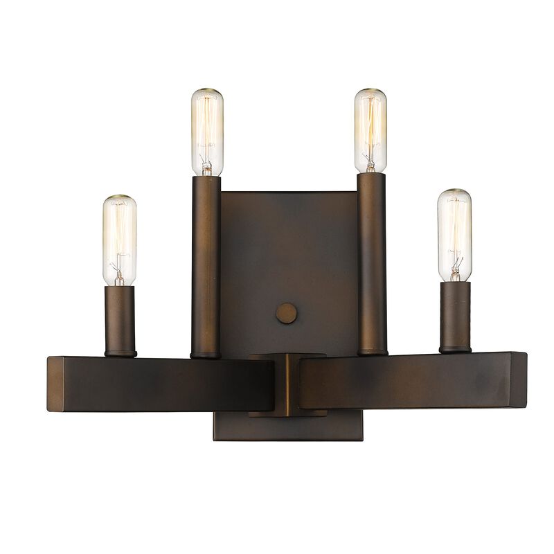 Hivvago Four Light Bronze Metal Vintage Wall Sconce