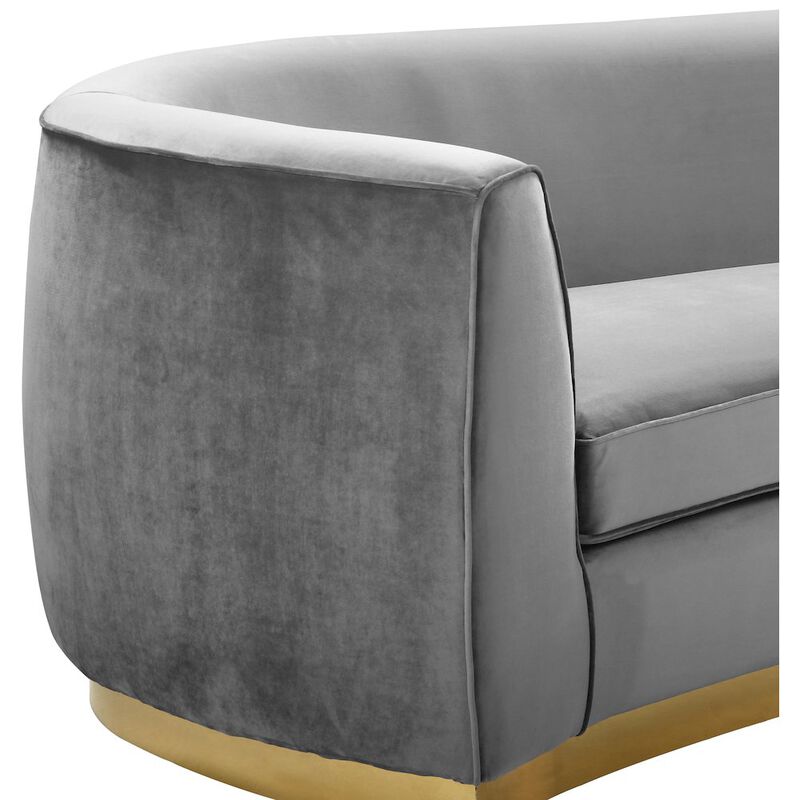 Meridian Furniture Julian Grey Velvet Loveseat
