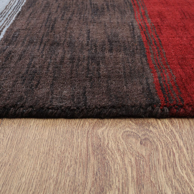 RUGSOTIC CARPETS HAND KNOTTED LOOM WOOL ECO-FRIENDLY AREA RUGS  - Rectangle, Contemporary Modern Design, High Pile Handmade Anti Skid Rugs for Living Room (L00098) image number 5