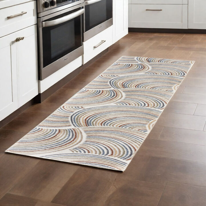 HomeRoots Abstract Washable Runner Rug