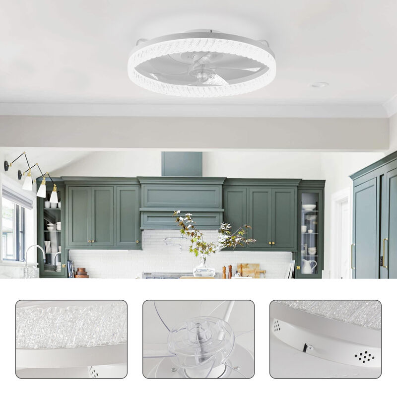 ELEMENT ACE 19 Inch Reversible DC Motor Ceiling Fan with Dimmable LED Light, Remote & App Control, 7 Blades, Quiet Operation for Bedroom, Kitchen, Home Office image number 1