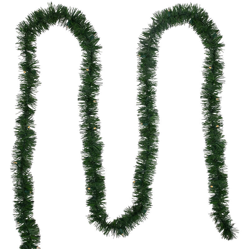 18' x 3" Pre-Lit Pine Artificial Christmas Garland  Warm White LED Lights image number 2