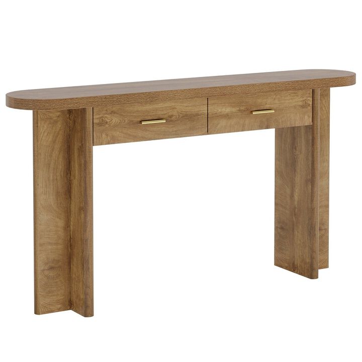 Tribesigns Farmhouse Modern Wood Console Table with Drawers