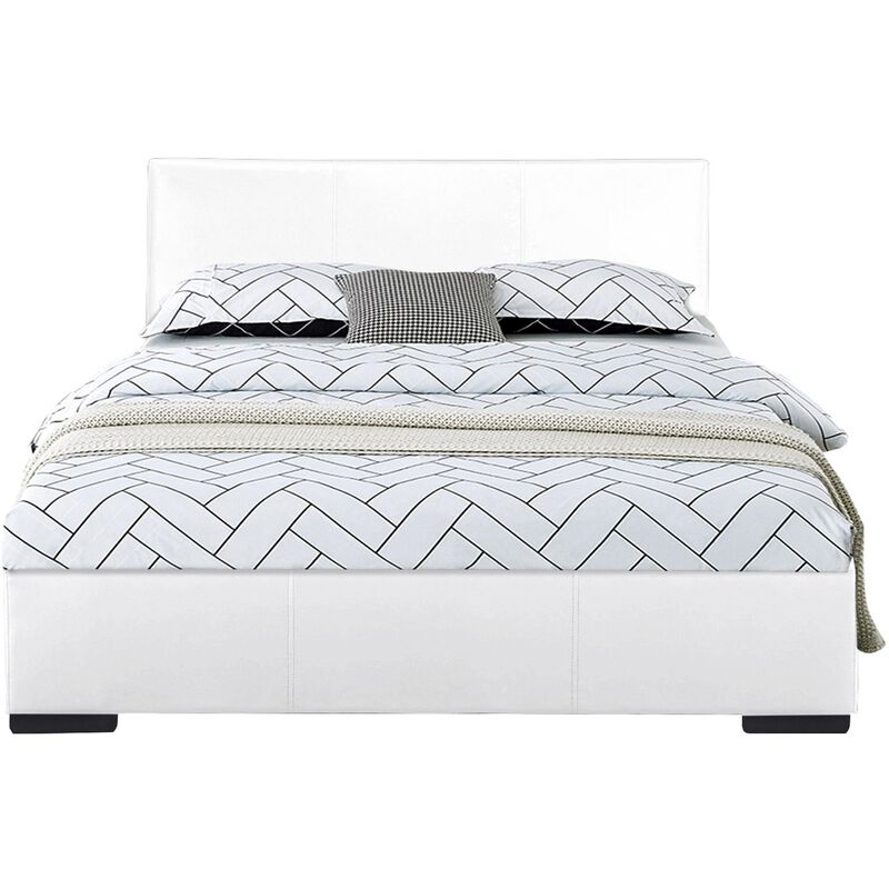 Faux Leather Upholstered Bed &ndash; Solid and Engineered Wood Structure image number 3