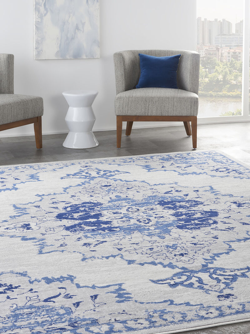 Whimsicle WHS14 Ivory/Blue 7' x 10' Rug image number 7
