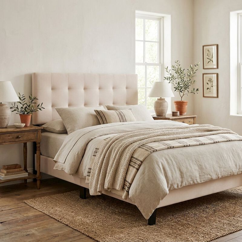 Biscuit Tufted Queen Headboard in Performance Velvet with Plush Design image number 2