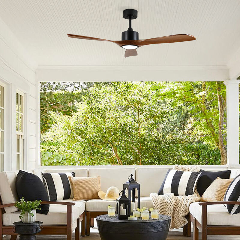 ELEMENT ACE 52 Inch 3 Rod Ceiling Fan with Dimmable LED Light Kit, 6 Speed Reversible Quiet DC Motor, Remote Control for Patio Living Room Bedroom Office Indoor Use image number 6
