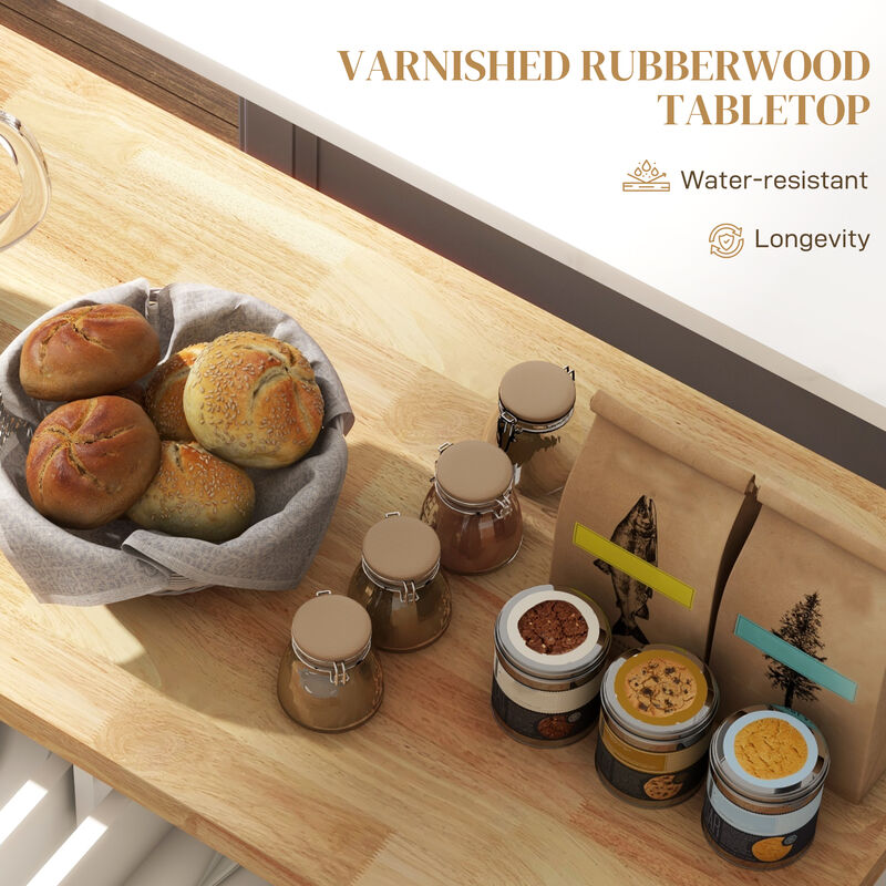 Hivvago Kitchen Island Cart on Wheels with Storage and Drawers image number 3