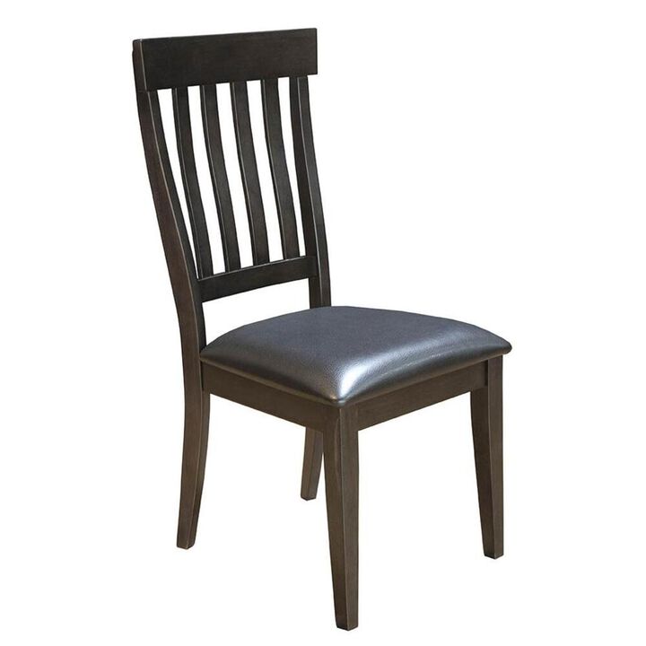 Belen Kox Warm Grey Finish Slatback Side Chair with Upholstered Seat (Set of 2), Belen Kox