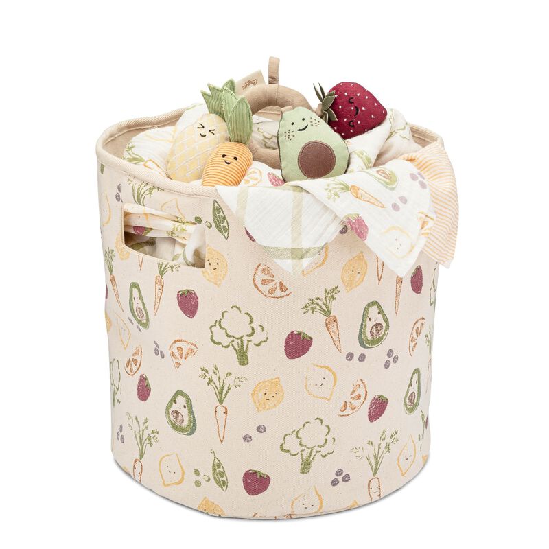 Clementine Fruits & Veggies Canvas Storage Bin image number 3