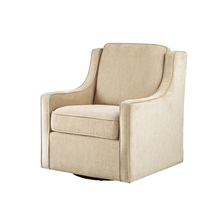 Gracie Mills Alondra Chenille Curved Armrest Swivel Chair