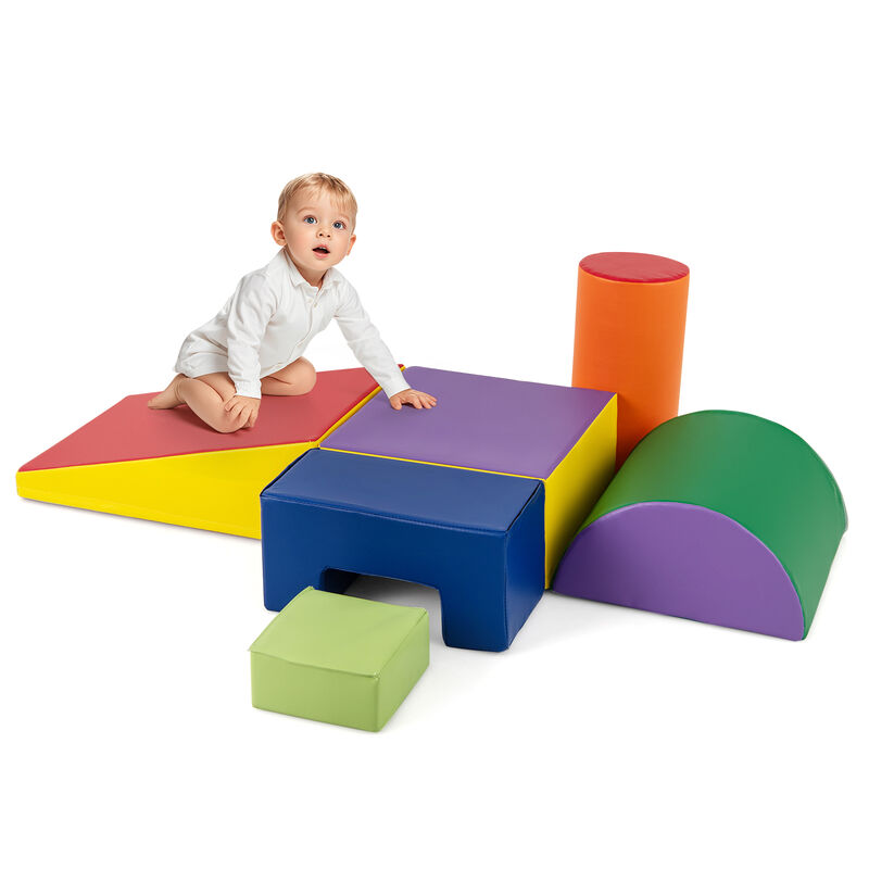 6-Piece Modular Foam Climbing Play Blocks for Toddlers &ndash; Indoor Activity Set