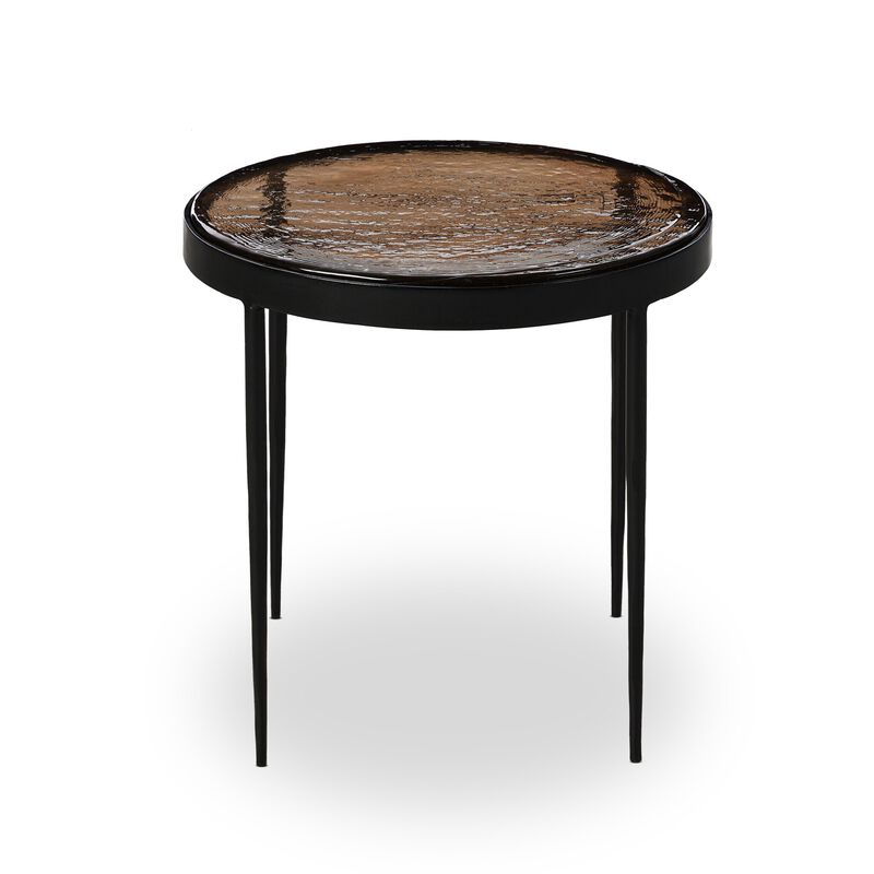 Yoko Small Smoked Brown Cast Glass Nesting Table