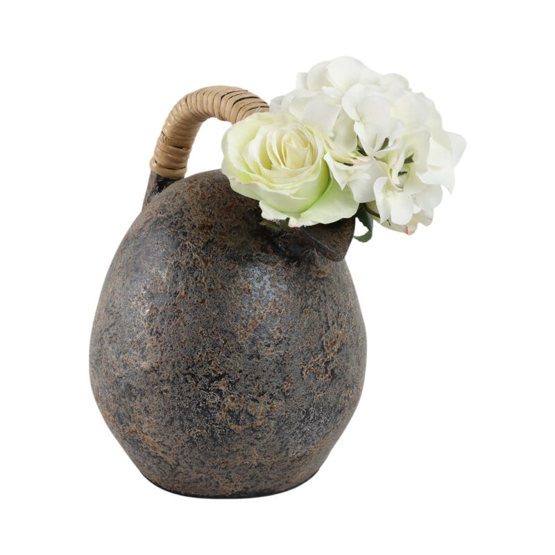 12" Terracotta Jug Vase, Gray image number 1