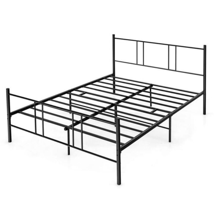 Hivvago Heavy-duty Platform Bed Frame with High Headboard