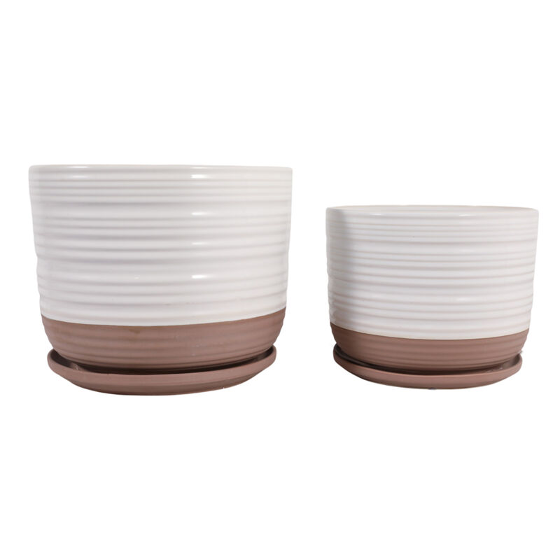 S/2 10/12" Ribbed Planter image number 2