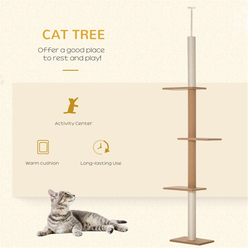 Multi-Level Cat Tree with Scratching Posts, Perches, and Cozy Hideaways for Cats