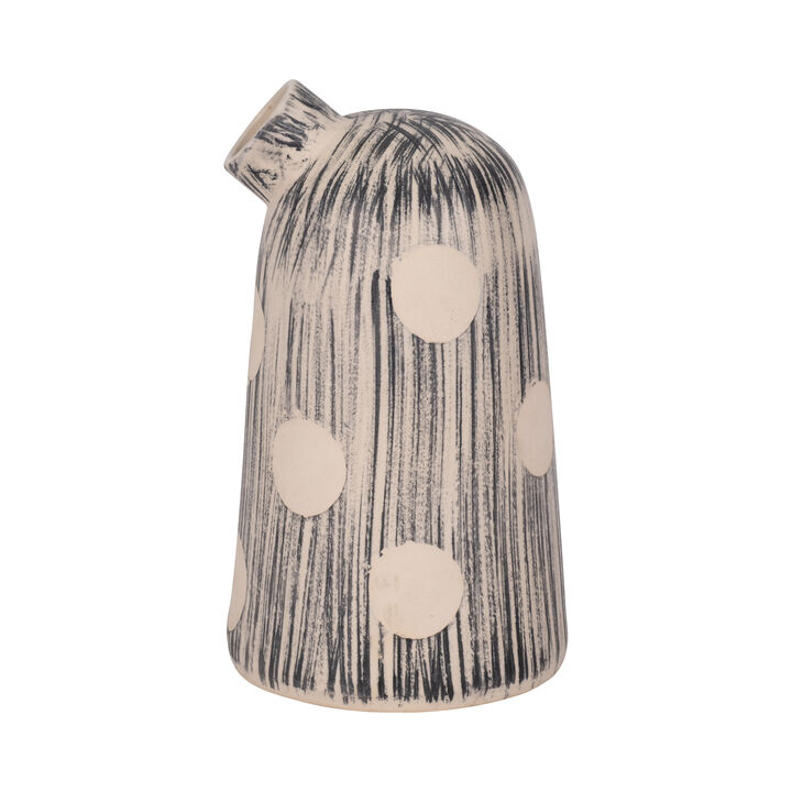 11" Striped Polka Dot Vase
