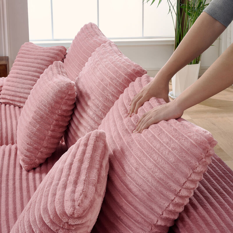 Minsme L-Shaped Pink Modular Sectional Sofa image number 3
