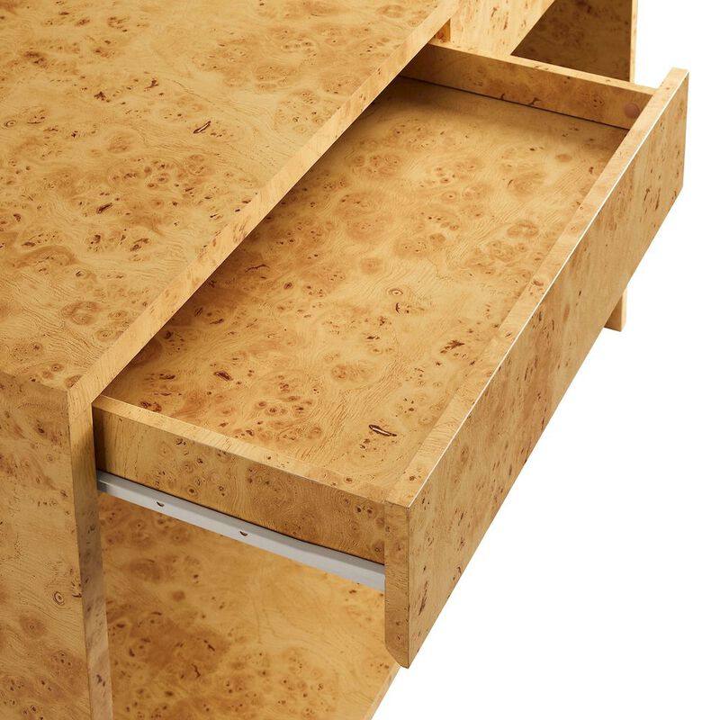 Hudson 2-Drawer Burl Wood Console Table image number 6