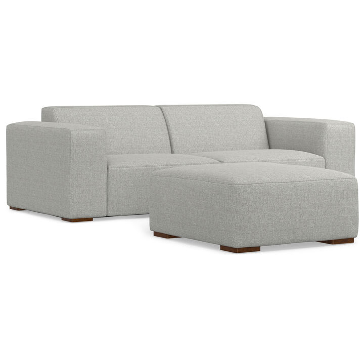 Rex 2-Seater Modular Sofa and Ottoman Set in Tightly Woven Performance Fabric