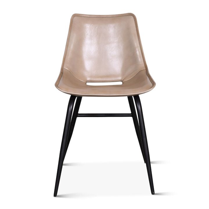 World Interiors Brisbane Stanley Leather Dining Chair in Dusty Tan