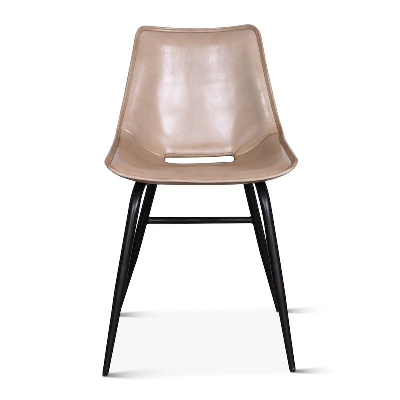 World Interiors Brisbane Stanley Leather Dining Chair in Dusty Tan