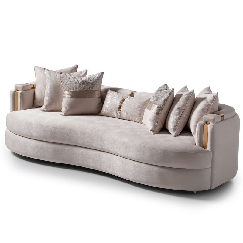 Michael Amini Carmela Mansion Sofa - Almond/Gold