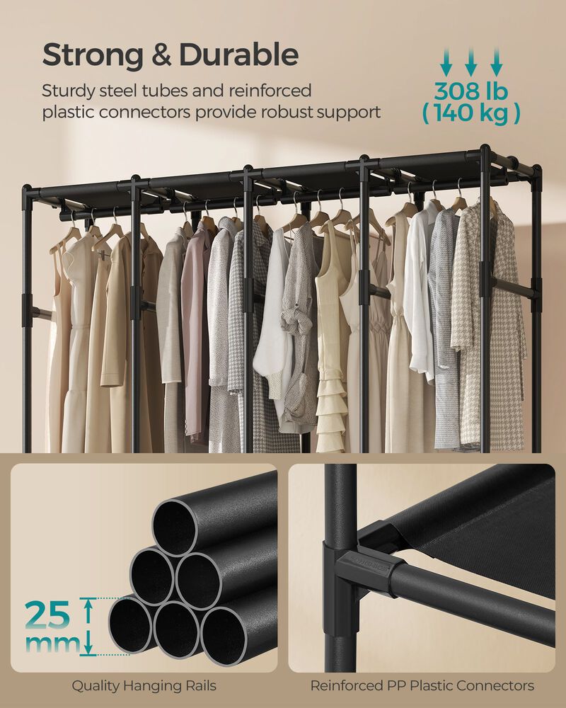 Bedroom Wardrobe Closet with Hanging Rails for Organized Clothing Storage