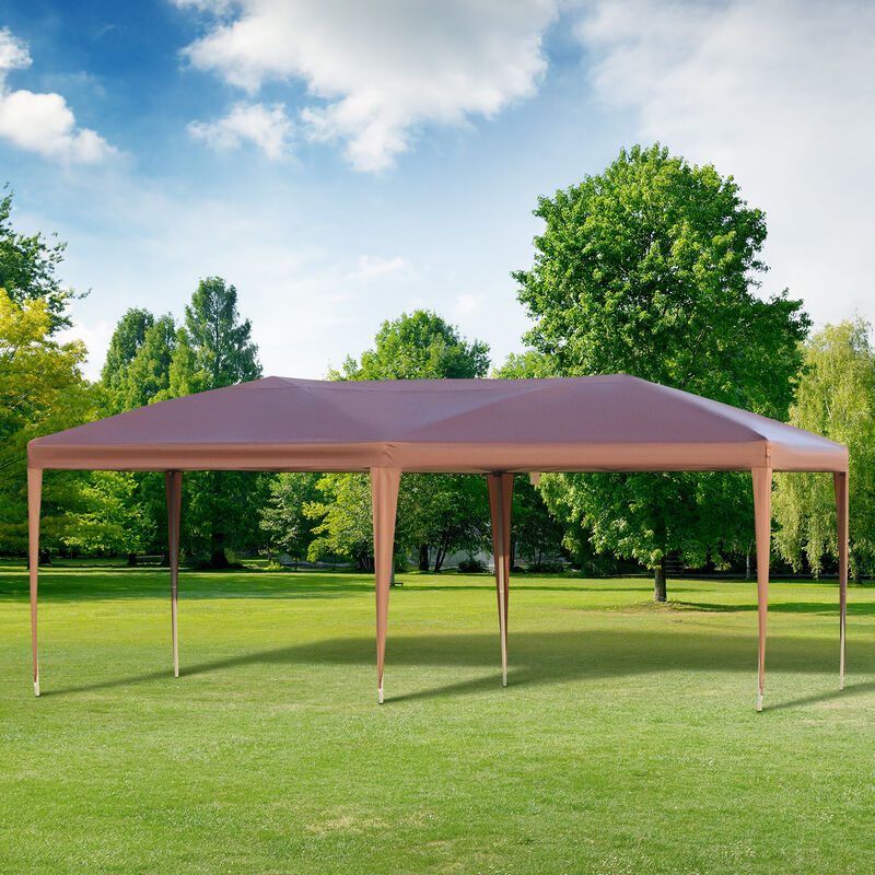 Outsunny 10' x 19.2' Pop Up Canopy Tent, Heavy Duty Tents for Parties, Outdoor Instant Gazebo Sun Shade Shelter with Carry Bag for Catering, Events, Wedding, Backyard BBQ, Coffee